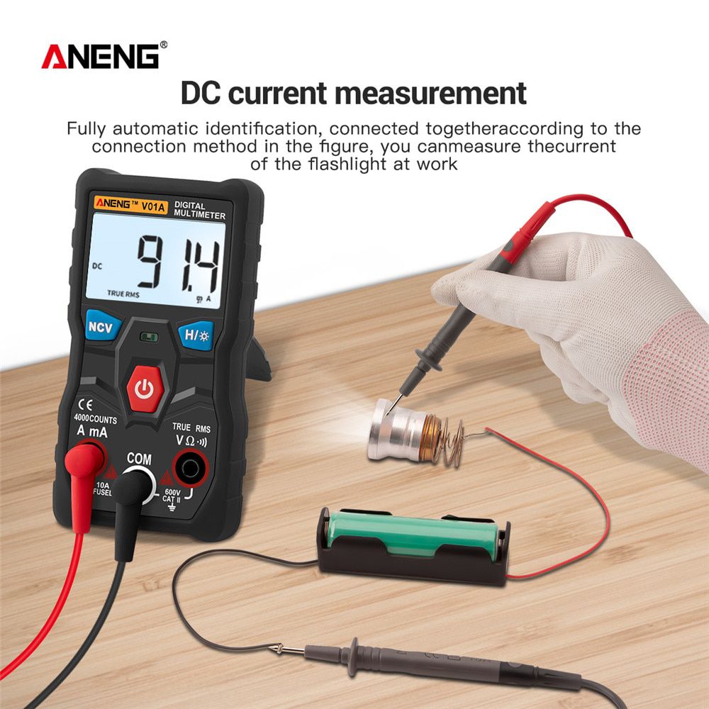 V01A  Digital Professional Multimeter Automatic True-RMS Intelligent NCV 4000 Counts AC/DC Voltage Current Ohm Test Tool