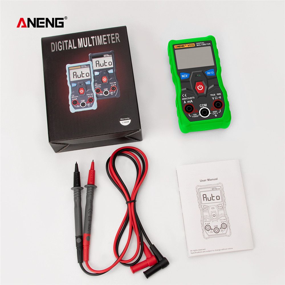 V01A  Digital Professional Multimeter Automatic True-RMS Intelligent NCV 4000 Counts AC/DC Voltage Current Ohm Test Tool