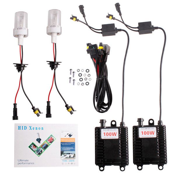 100W 12V SLIM HID XENON CONVERSION KIT H1 H3 H4 H7 9005 9006 H8/H9/H11 9004/9007 H13 AC 12V