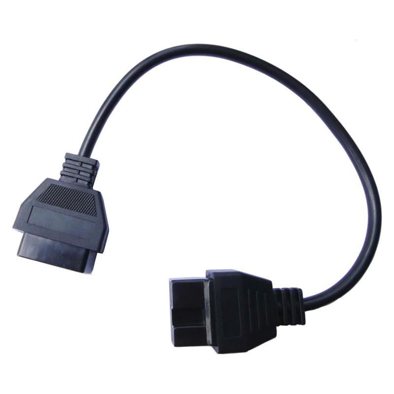 12pin to 16pin OBD2 Connector Adapter for Mitsubishi Auto Diagnostic Tool-Black Head