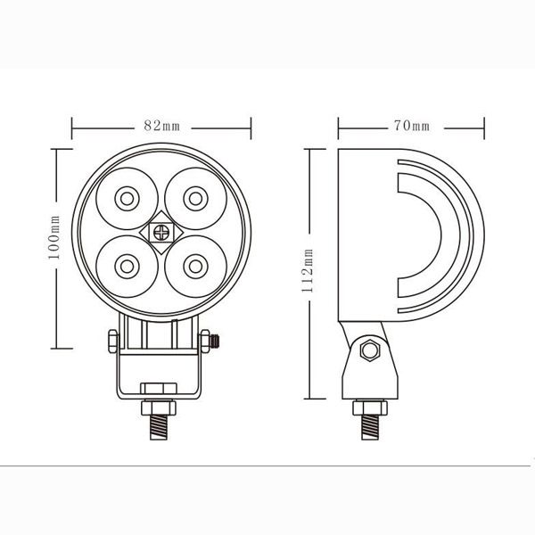 12W Flood LED Work Light OffRoad for Jeep Boat Truck IP67 12V 24V