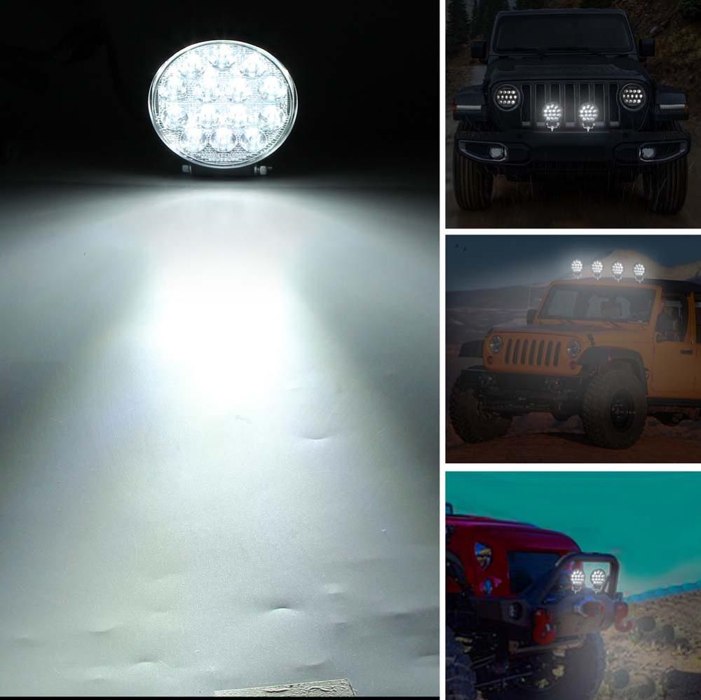 16Leds 42W Offroad Work Light Round 12V 24V Led Work Lamp For Tractors Spotlight Led For 4x4 ATV UTV Truck Tractor