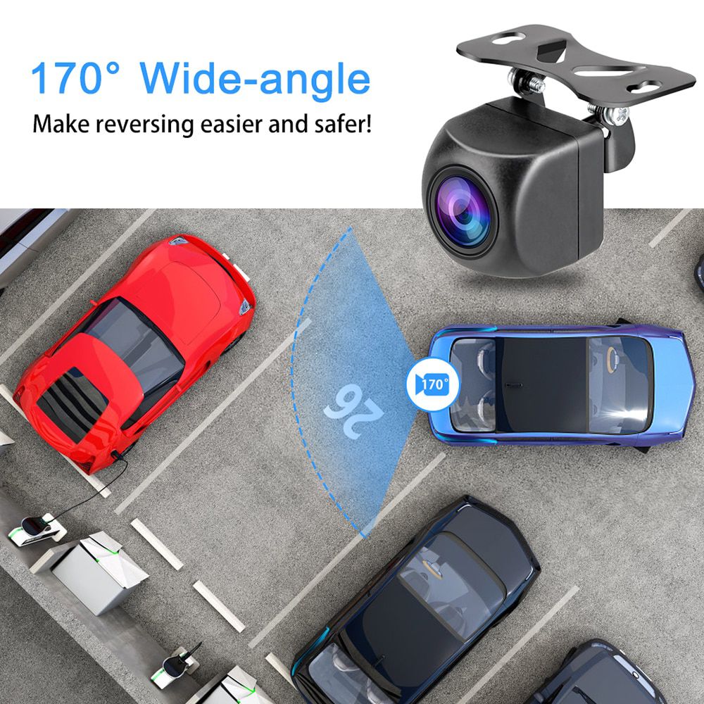 170 Degrees Car Rear View Camera HD Parking Assistance Cam Fisheye Auto Backup Reverse Wide Angle Night Vision Camera