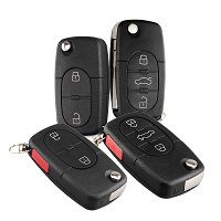 2/3/4 Button Flip Car Key Shell For Audi A2 A3 A4 A6 TT Quattro Old Models Folding Remote Key Case CR1620 Battery Holder