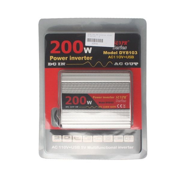 200W USB Car Inverter DC 12V to AC 110V