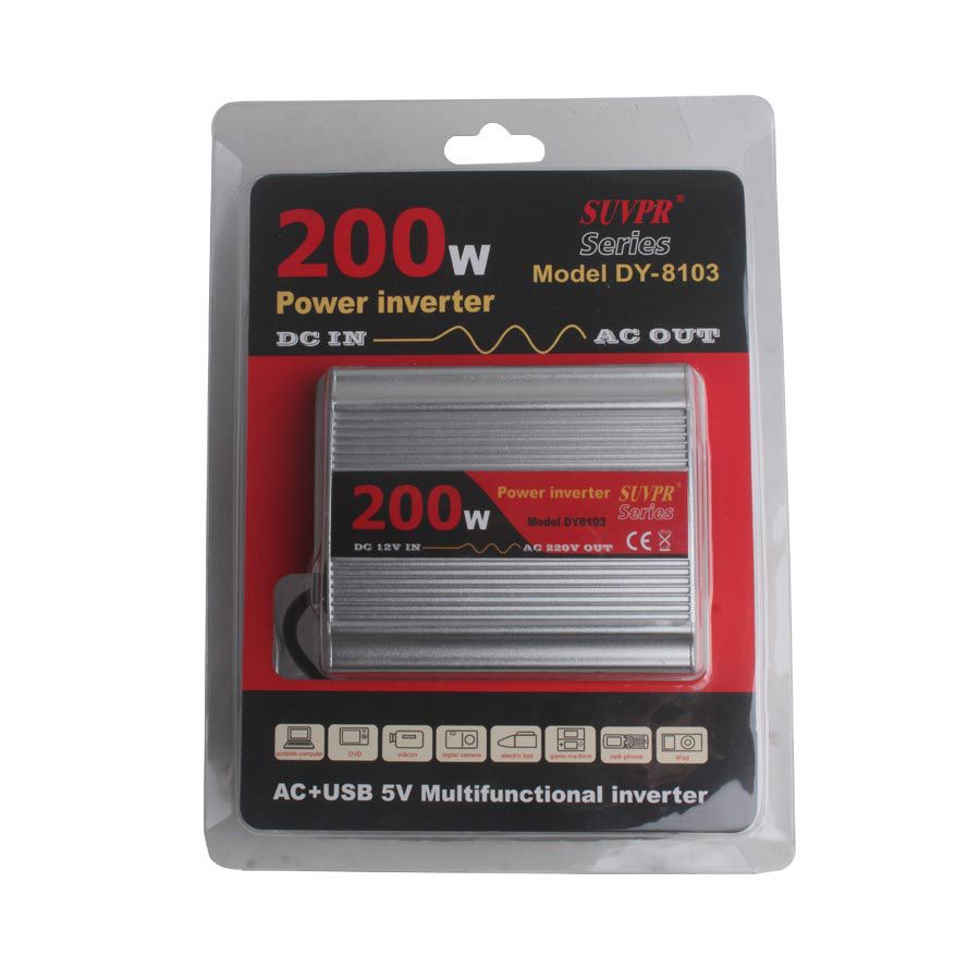 200W USB Car Inverter DC 12V to AC 220V