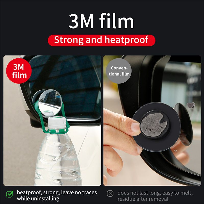 360 Degree Universal Blind Spot Mirror For Car HOT Sale Frameless  Wide Angle Telescopic Inspection Parking Mirror