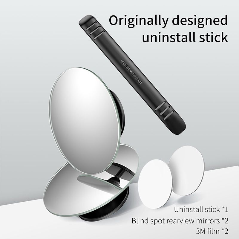 360 Degree Universal Blind Spot Mirror For Car HOT Sale Frameless  Wide Angle Telescopic Inspection Parking Mirror