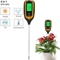 4 in 1 Soil pH Tester Digital Soil Moisture Meter PH Meter Temp Sunlight Tester for Garden Farm Lawn Plant Soil Tester