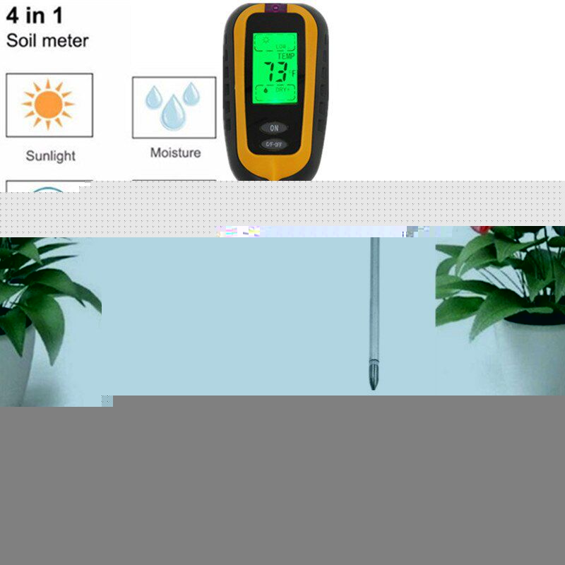 4 in 1 Soil pH Tester Digital Soil Moisture Meter PH Meter Temp Sunlight Tester for Garden Farm Lawn Plant Soil Tester