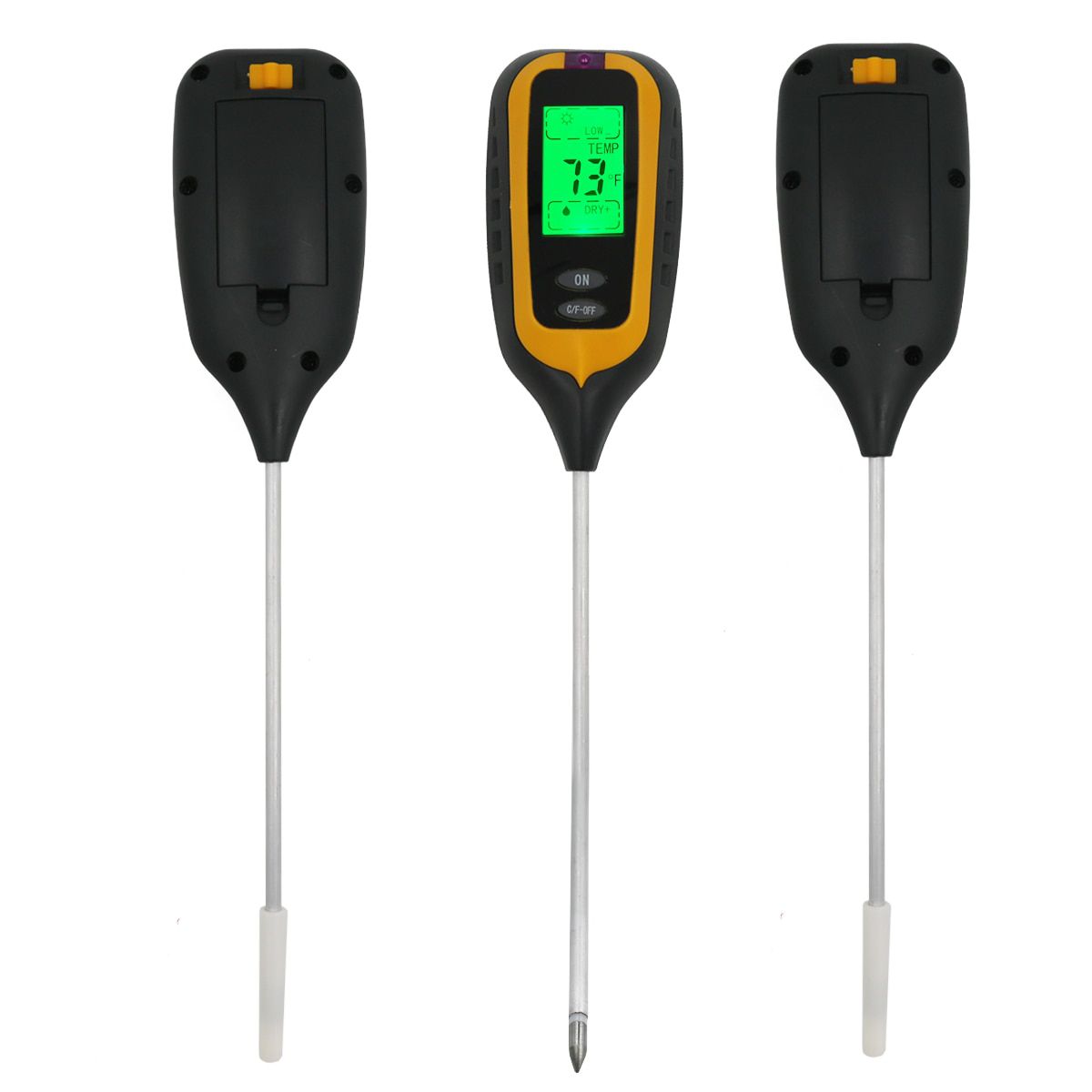 4 in 1 Soil pH Tester Digital Soil Moisture Meter PH Meter Temp Sunlight Tester for Garden Farm Lawn Plant Soil Tester