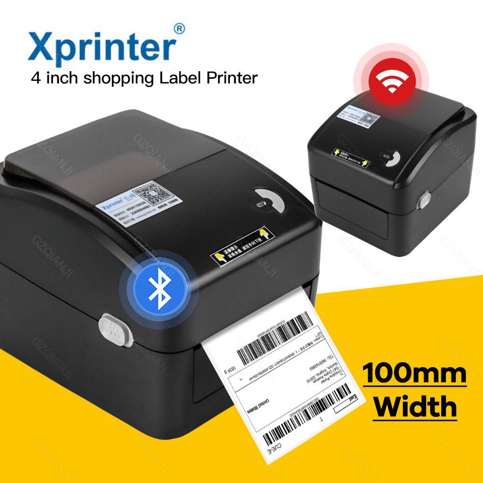 XP-420B 4 inch Thermal Shipping Label Printer 4×6 Label USB BT Wifi Barcode Sticker Printer 100mm Paper Printing Express Lable Printer