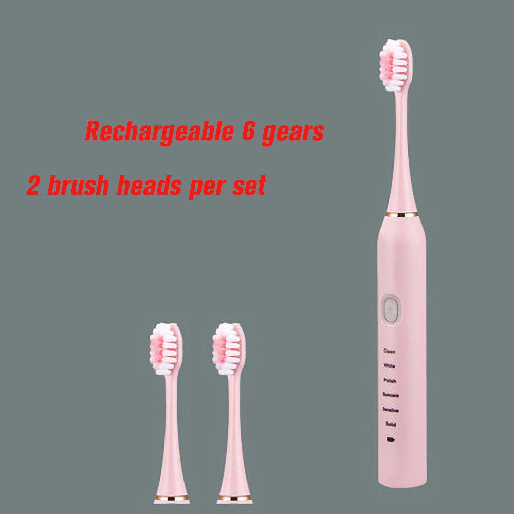 4 Pcs Electric Toothbrush Head Usb Charging Smart Sonic Six-Speed Adult Waterproof Soft Hair Vibrating Toothbrush Head