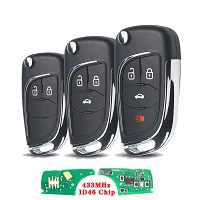 433Mhz Modified Flip Remote Key ID46 Chip For Chevrolet Cruze Malibu Aveo 2/3/4 Buttons Car Control Key Fob HU100 Blade