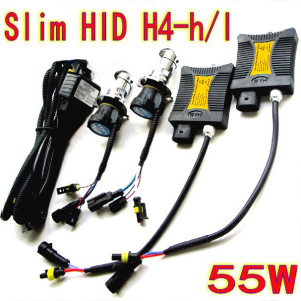 50W 55W H4 9004 9007 H13 Slim Xenon Bi-xenon Hi/Lo HID KIT Dual 3000K 4500K 6000K