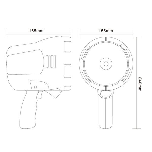 55W H3 HID Handheld Hunting Fishing Spot light Spotlight Off road 12V 24V 6000K White