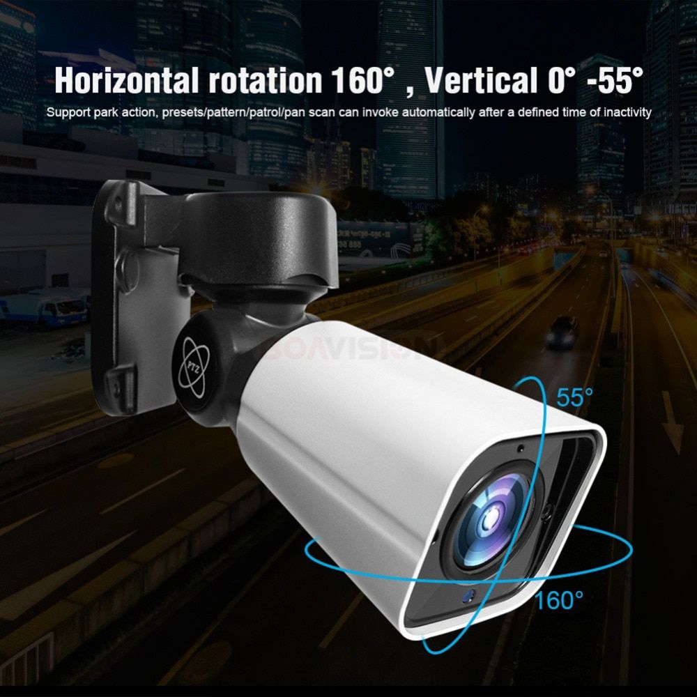 5MP PTZ Bullet IP Camera Outdoor 4X Optical ZOOM Network PTZ Camera Waterproof IP66 IR 50M CCTV Security Bullet Camera 48V POE