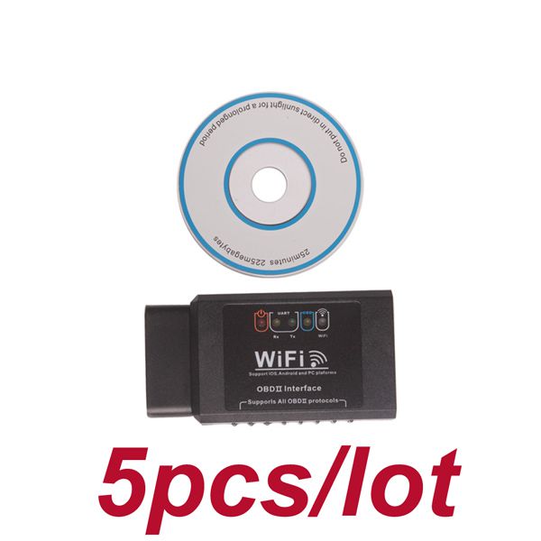 5pcs/lot ELM327 WIFI OBD2 EOBD Scan Tool support Android and iPhone/iPad