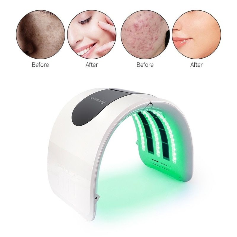 7 Colors PDT Facial Mask LED Light Therapy 2 in 1 Skin Rejuvenation Machine Spa Acne Remover Anti-Wrinkle And Heating Treatment