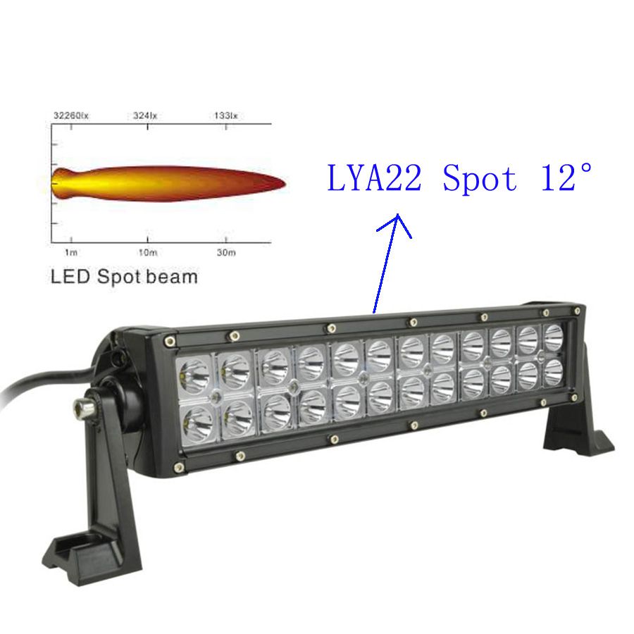 13.5" 72W CREE Led light bar 12 degree SPOT light WORK light off road light 4wd boat White