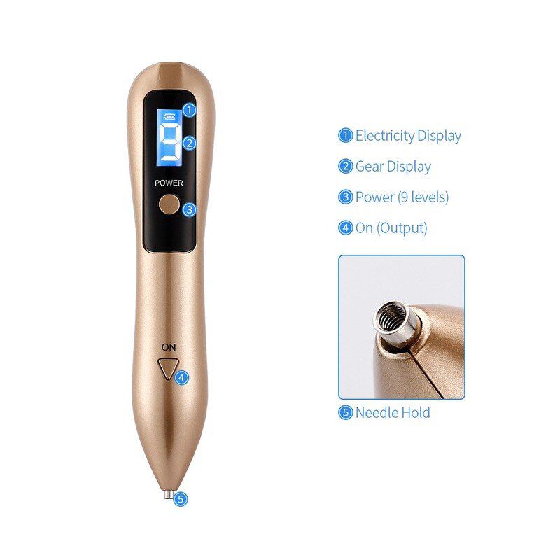 9 level LCD Plasma Pen Laser Mole Removal Skin Corn Freckle Tag Nevus Dark Age Sweep Spot Tattoo Remover Electric Machine