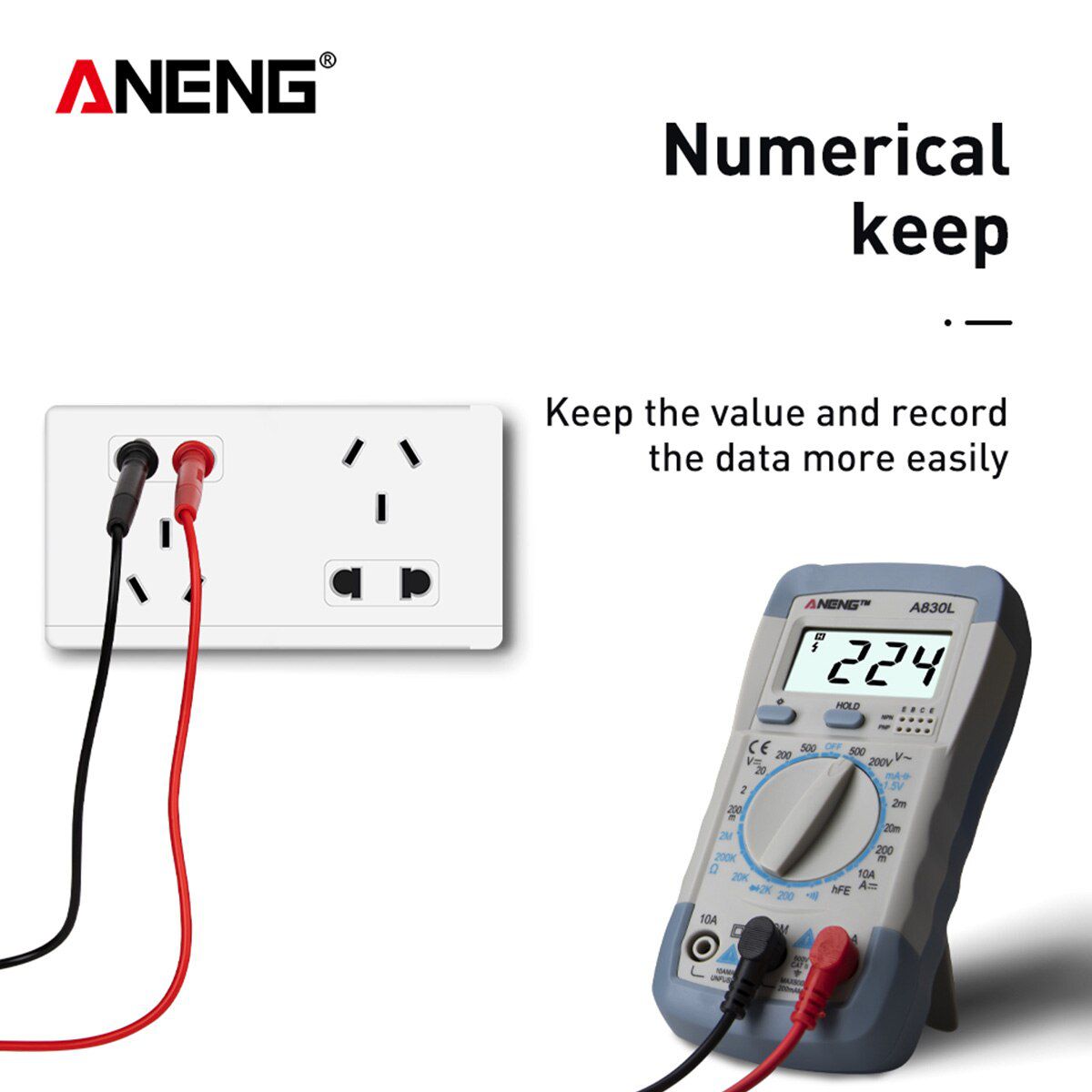 A830L Profesional Eletric Smart Digital Multimeter 1999 Counts Accurate Range AC/DC Voltage Current Tester Lcr Meter