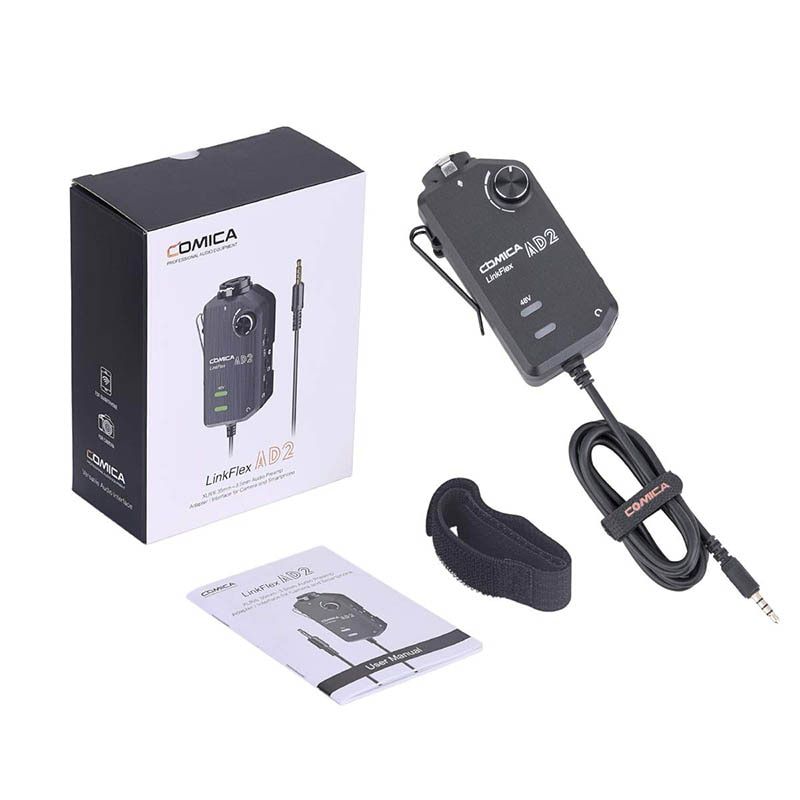 AD2 XLR/ 6.35mm Microphone Preamp with XLR/Guitar Interface Adaptor for iPhone iPad Mac/PC, Android Phone DSLR Cameras