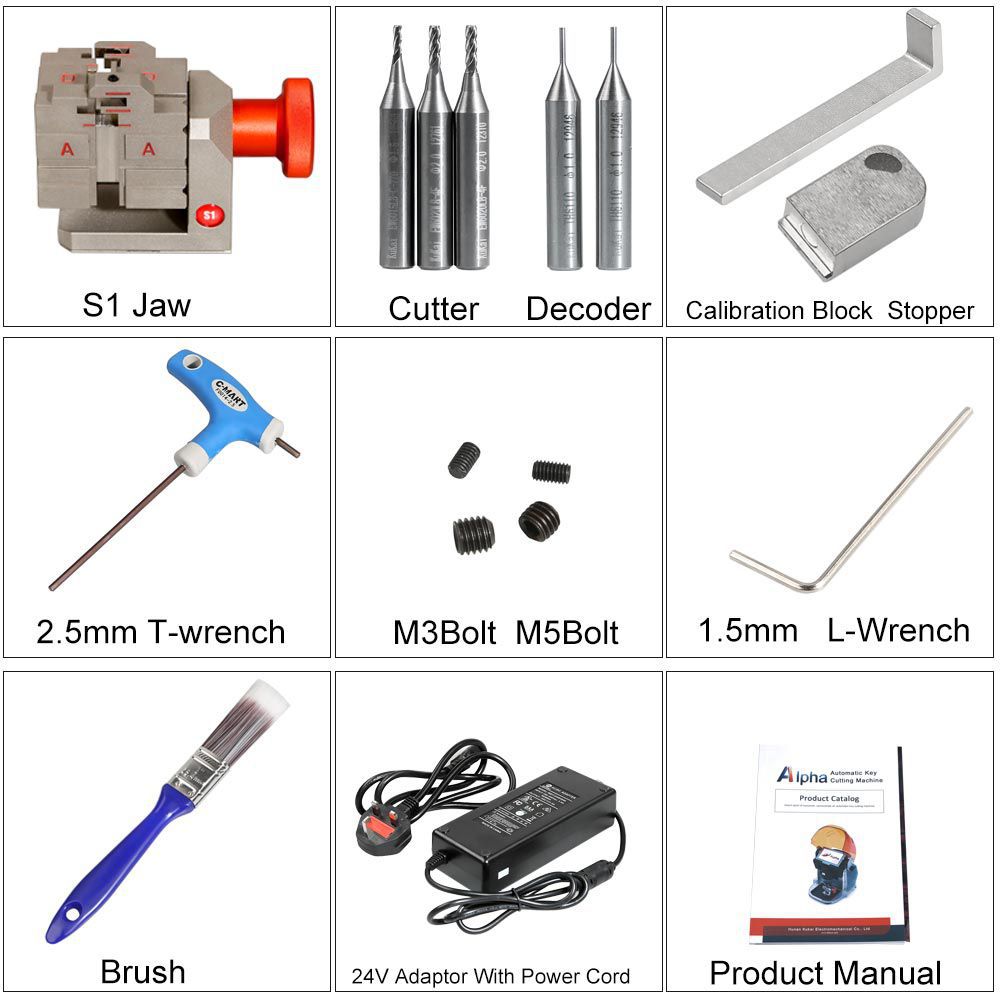 Alpha Automatic Key Cutting Machine Support Automobile,Residential,Motorcycle,Dimple,Tubulars,FO21