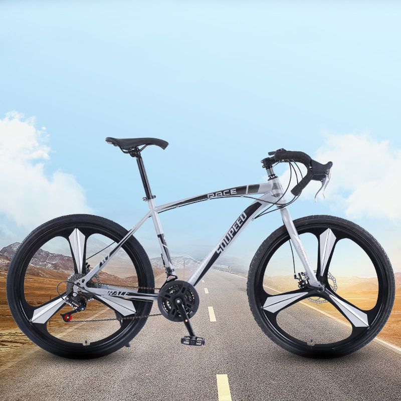 Aluminum Alloy Road bike 26-inch 24and 27-speed road bicycle  dual disc brakes road bikes Ultra-light racing bicycile BMX