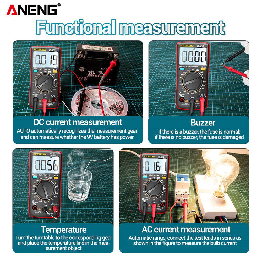 AN113C/E Digital Professional Multimeter 4000 Counts Eletric Auto AC/DC Voltage tester Current Ohm Ammeter Detector Tool