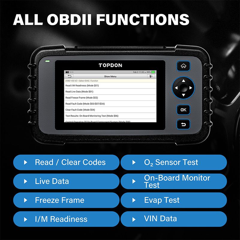 TOPDON ArtiDiag600 OBD2 Scanner Car Diagnostic Tool Automotive Scan Auto Diagnostics ABS SRS Engine Test Autoscanner Free Update