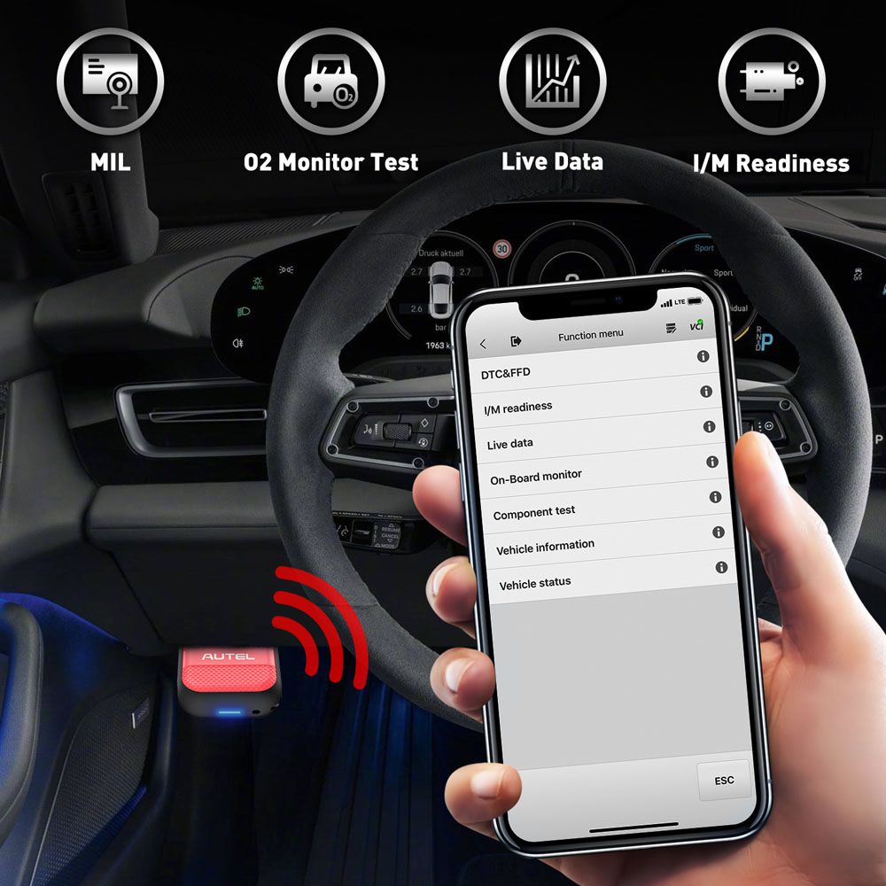 AUTEL MaxiAP AP200H Wireless Bluetooth OBD2 Scanner for All Vehicles Work on iOS and Android