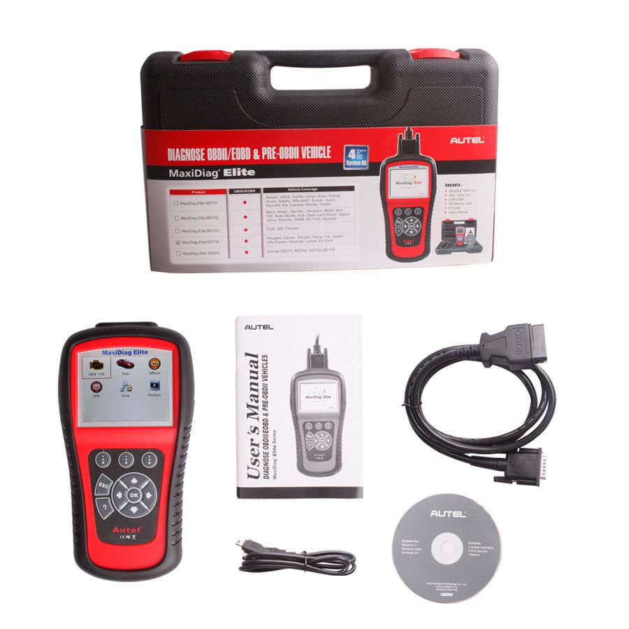 Original Autel MaxiDiag Elite MD704 Four System with Data Stream Update Online