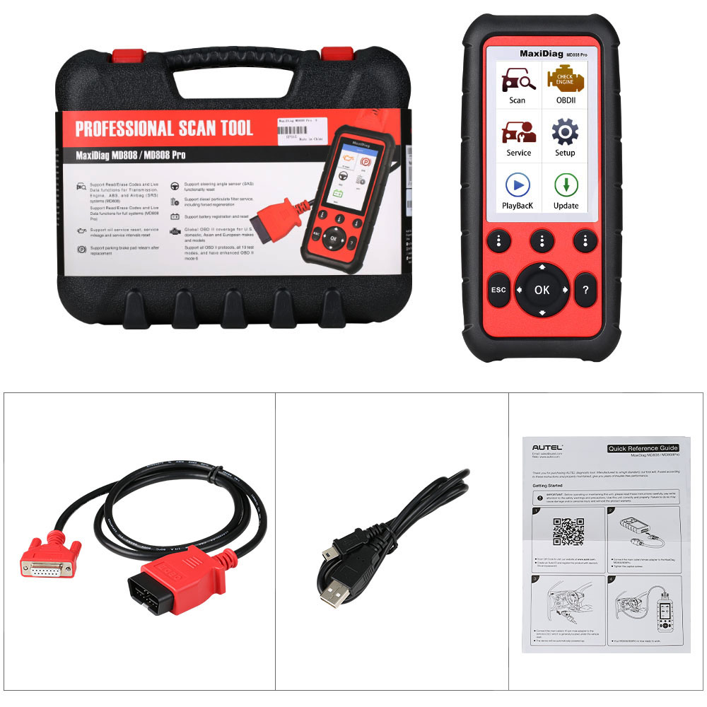 Autel MaxiDiag MD808 Pro All Modules Scanner Code Reader (MD802 ALL+MaxicheckPro) Update Online Free Lifetime