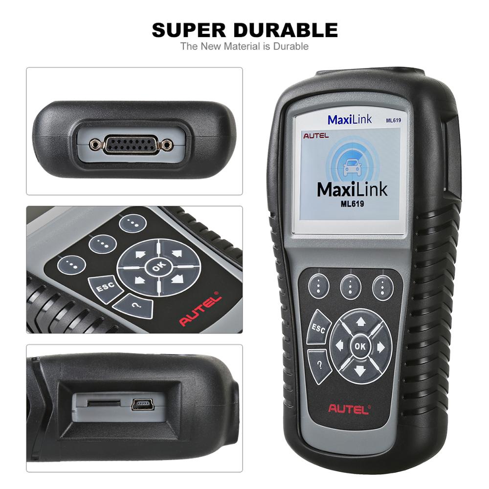 Autel MaxiLink ML619 OBD2 Scanner ABS SRS Code Read Auto Diagnostic Tool Car OBD 2 OBDII Automotive Auto Scanner PK CR6011