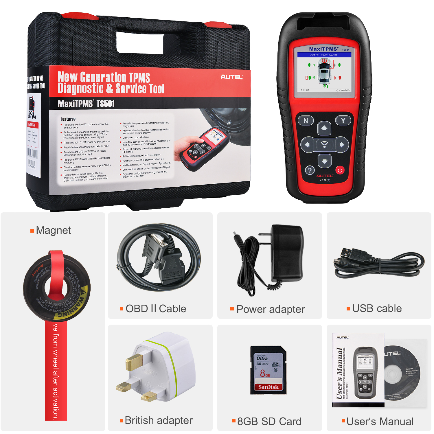 Autel MaxiTPMS TS501 TPMS Diagnostic and Service Tool Free Update Online