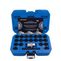 AUTOOL 22pcs Wheel Lock Key Removal Kit for BMW Wheel Anti-Theft Lock Lug Nuts Screw Remover Socket Tool Special Tire Sleeve