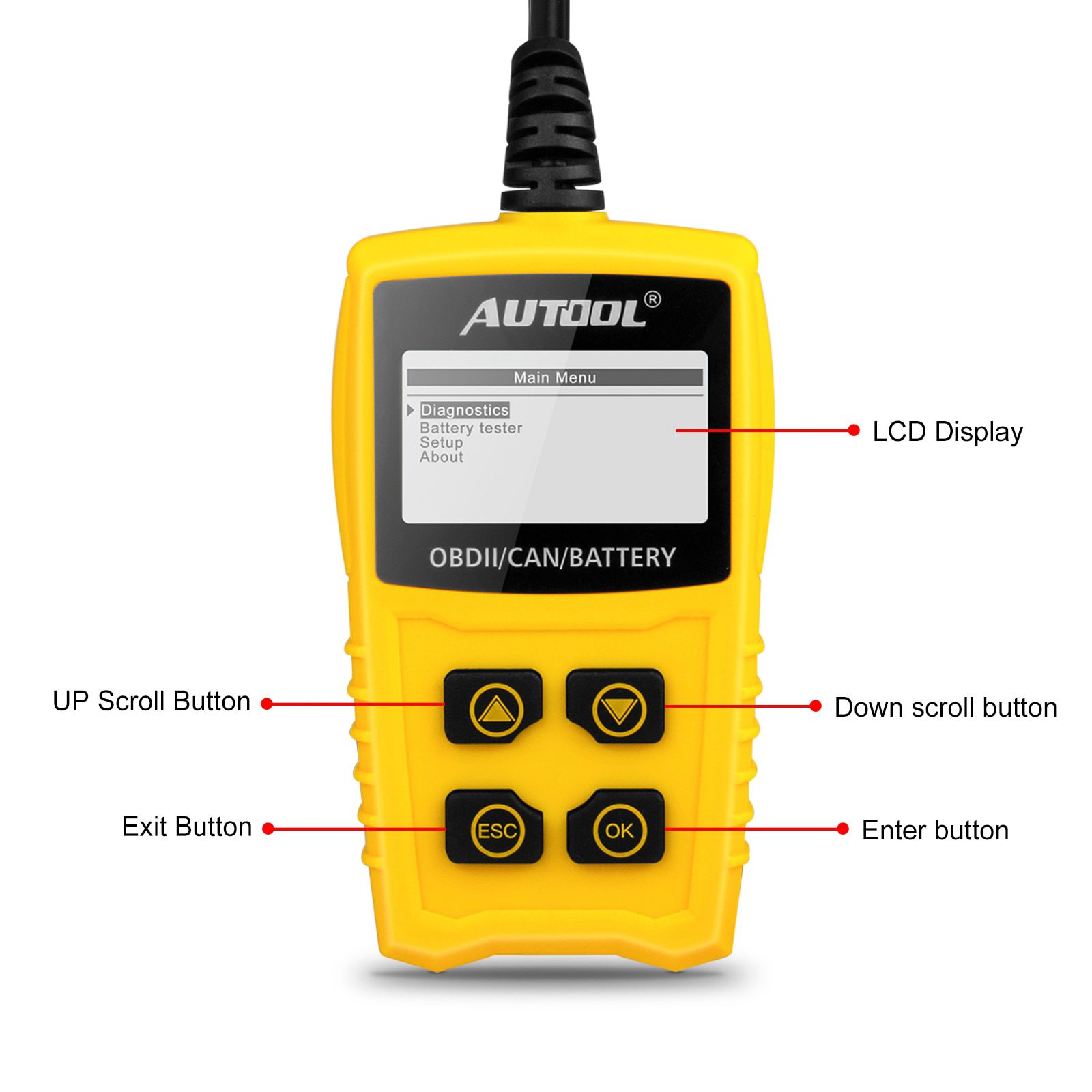 AUTOOL CS330 OBD Code Reader Scanner OBDII Diagnostic Tool 12V Battery Tester OBD2 Car Fault Scanner Automobiles Analyzer Meter