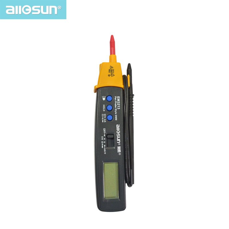 AutoRange Pen Style Digital Multimeter DMM AC DC Volt Amp Ohm Integrated Automotive Tester Resistance Continuity ALL SUN EM3213