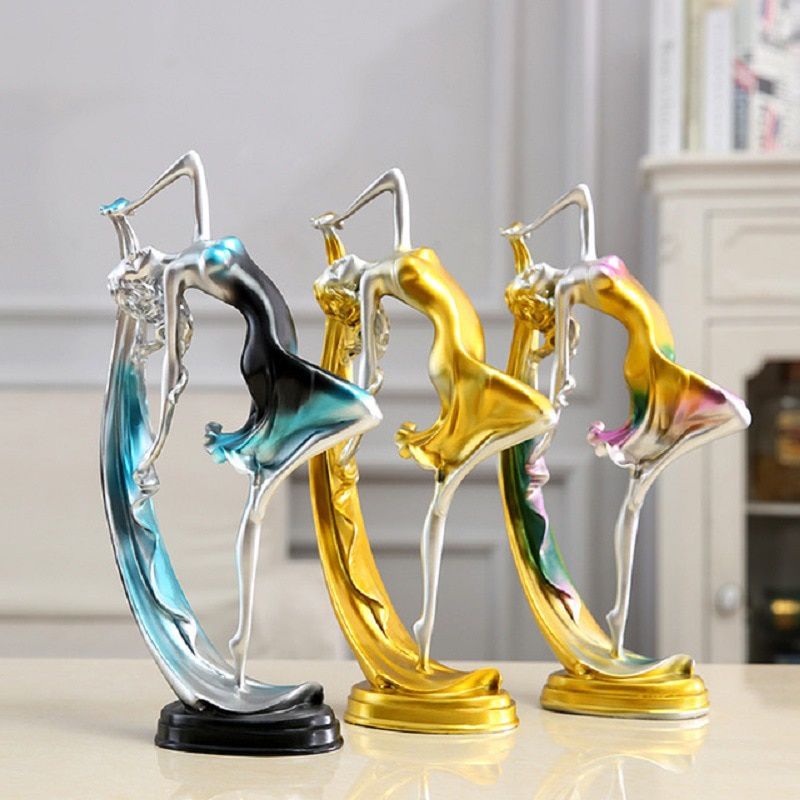 Ballet Girl Resin Statue Home Decoration Living Room Ballet Dancer Figurine Model Ballerina Resin Sculpture Ornament Girls Gift