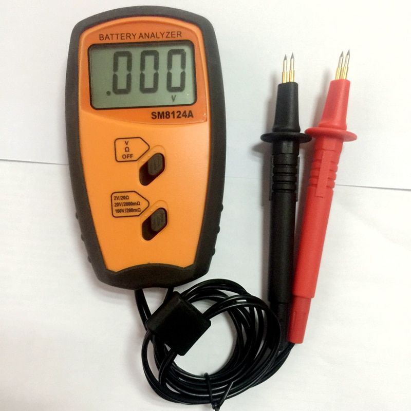 Portable Internal Battery Resistance Impedance Meter Battery Resistance Voltmeter 200V Battery Tester Low Voltage prompt SM8124A