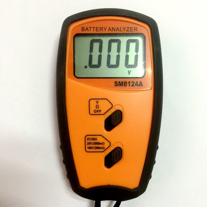 Portable Internal Battery Resistance Impedance Meter Battery Resistance Voltmeter 200V Battery Tester Low Voltage prompt SM8124A