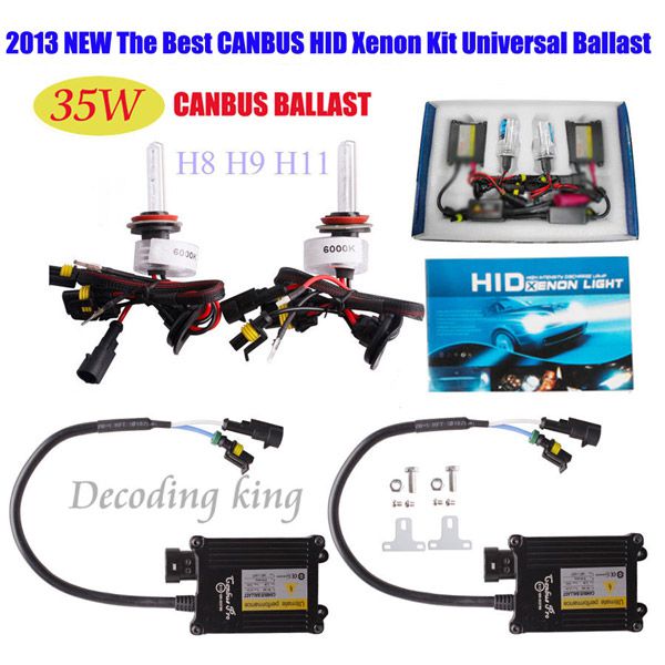 2013 Best 35W CANBUS XENON FULL HID CONVERSION KIT H1 H4 H3 H7 9004 9005 AC 12V Works With All Cars