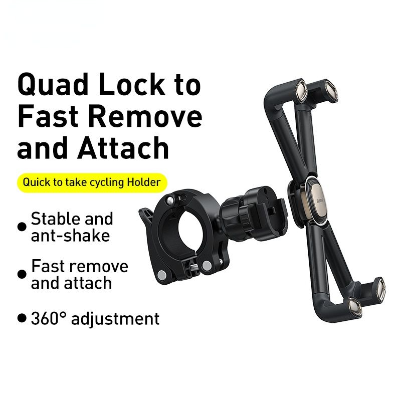 Bike Phone Holder Bicycle Motorcycle Mobile Cellphone Holder 360° Rotation Bike Handlebar Clip Stand GPS Mount Bracket