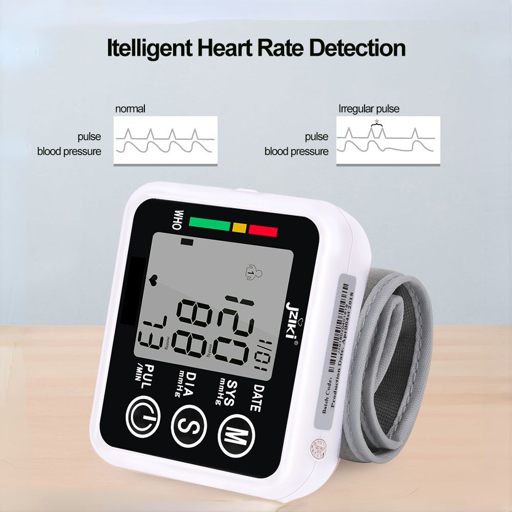 Household Health Care Sphygmomanometer Blood Presure Meter Monitor Heart Rate Pulse Portable Smart Blood Pressure Meter JZK002R