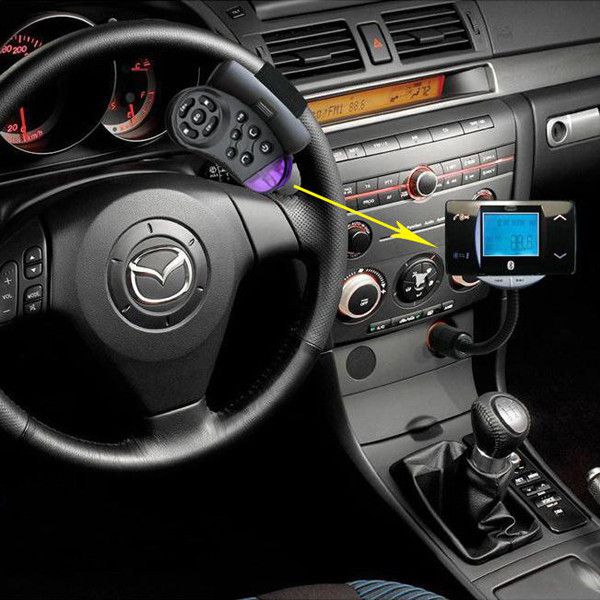 Bluetooth Car Kit Vehicle FM Transmitter MP3 Player Steering Wheel Controller