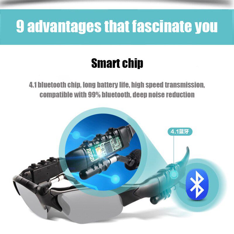 Smart Bluetooth Glasses Headset With Camera Wireless Multifunctional Polarizing Solar Eyes And Ears Driving Endoscope