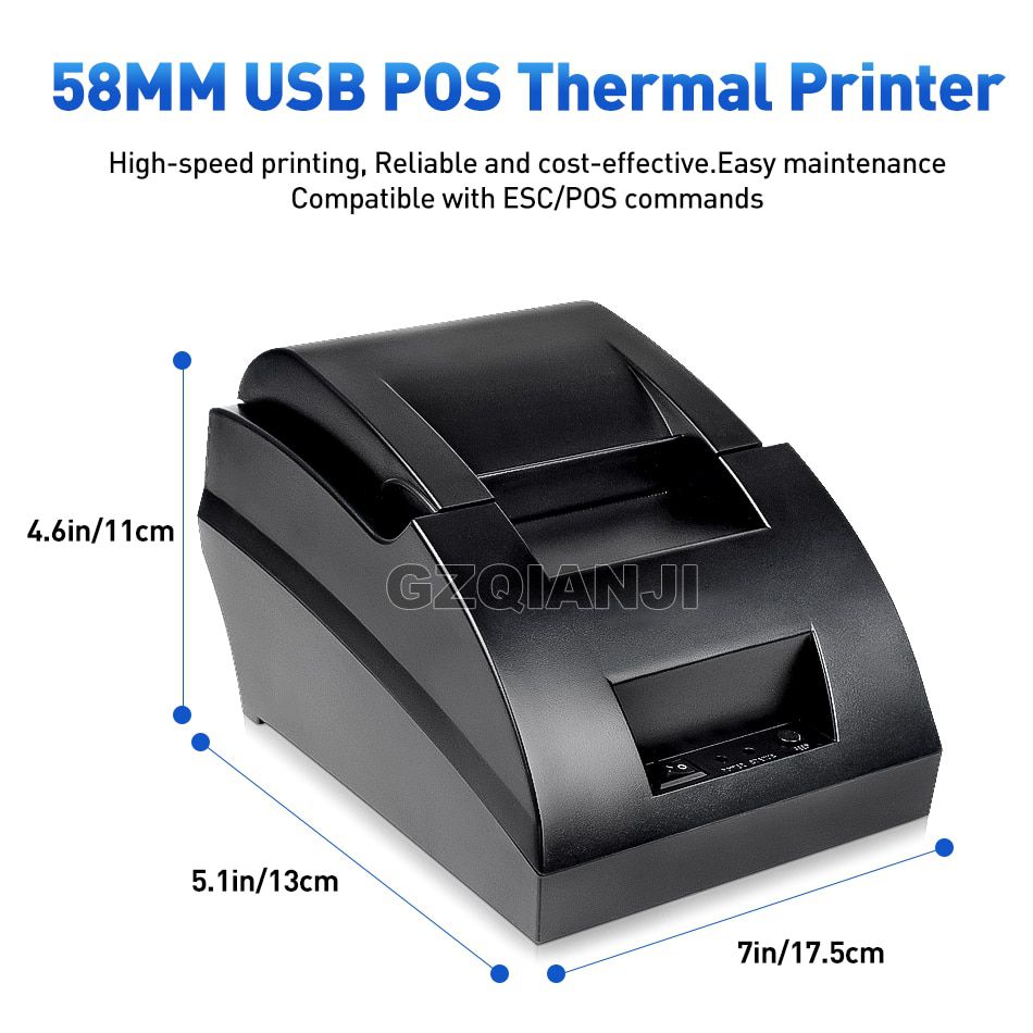 Bluetooth USB Thermal Receipt Printer 58mm POS Printer For Mobile Phone Android Windows For Supermarket and Store