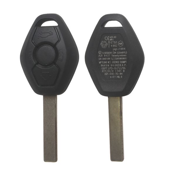 Key Shell 3 Button 2 Track (Back Side with the Words 433.92MHZ) For BMW 5pcs/lot