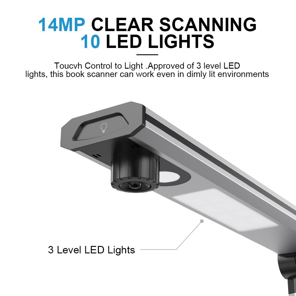 Book & Document Scanner, Auto-Flatten & Capture Size A3, Smart Multi-Language OCR, SDK & Twain for Office and Education